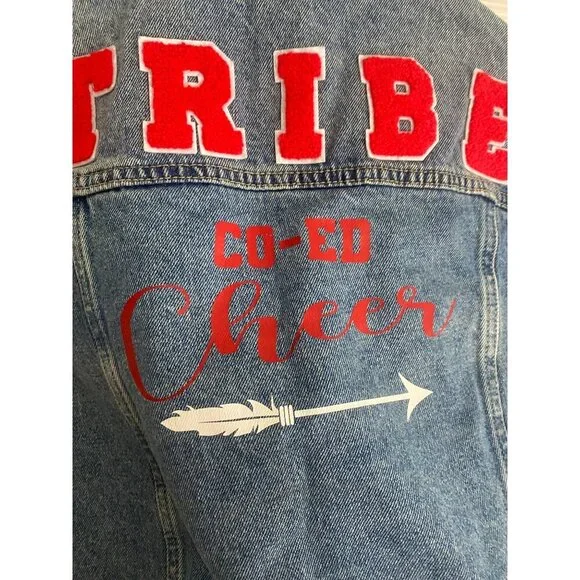 KanCan Women's Blue Denim Tribe Co Ed Cheer Button Front Denim Jacket - XL - Picture 6 of 15